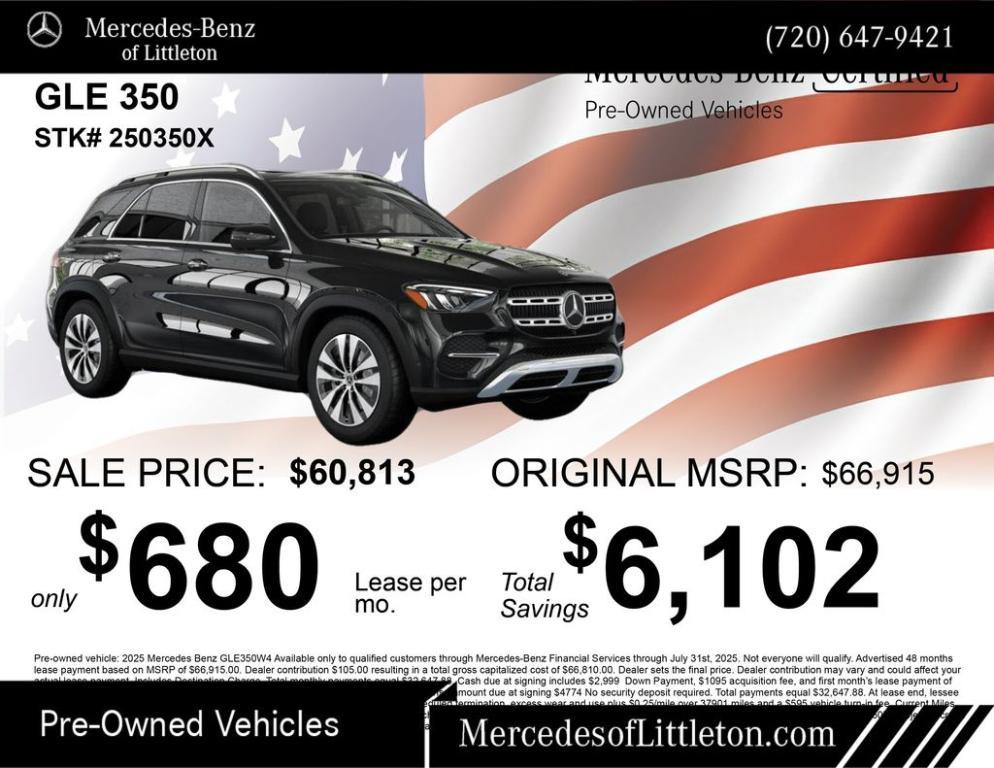used 2025 Mercedes-Benz GLE 350 car, priced at $61,004