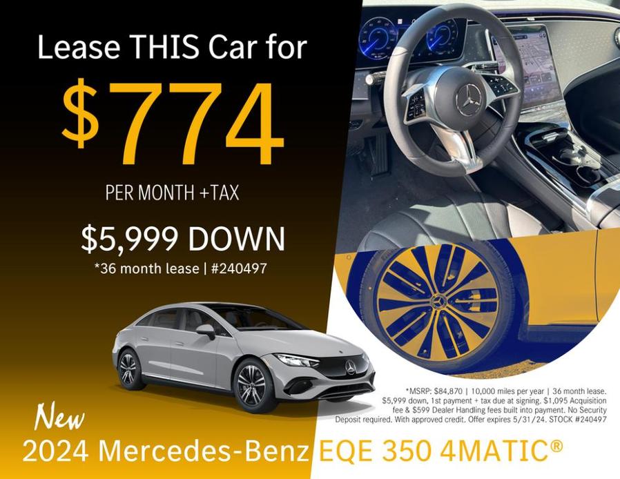 new 2024 Mercedes-Benz EQE 350 car, priced at $84,870