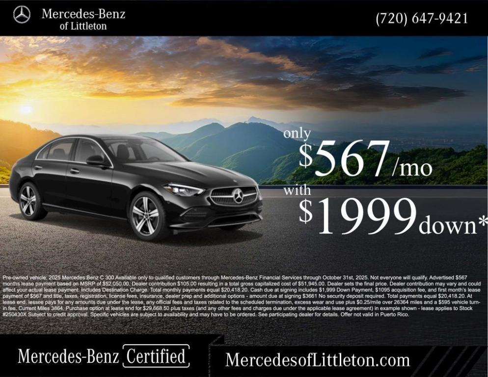 used 2025 Mercedes-Benz C-Class car, priced at $39,949