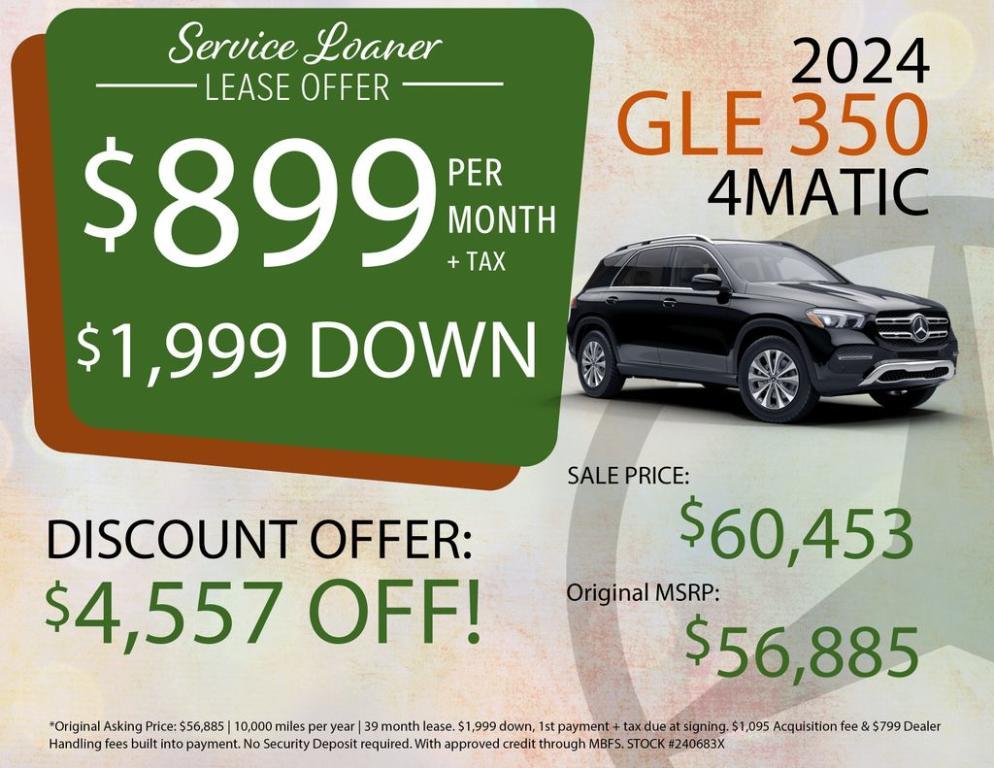 used 2024 Mercedes-Benz GLE 350 car, priced at $60,453