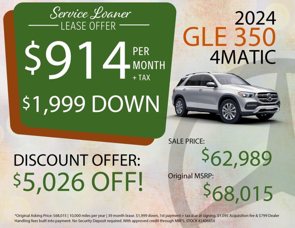 used 2024 Mercedes-Benz GLE 350 car, priced at $62,989