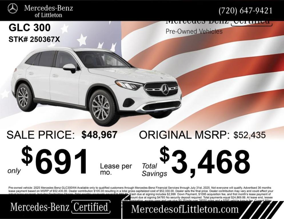 used 2025 Mercedes-Benz GLC 300 car, priced at $49,741
