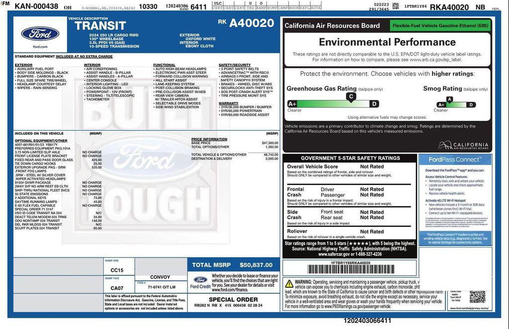 used 2024 Ford Transit-250 car, priced at $36,000