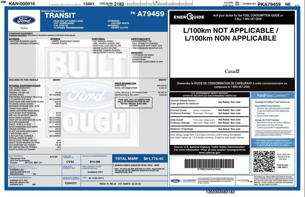 used 2023 Ford Transit-250 car, priced at $45,000