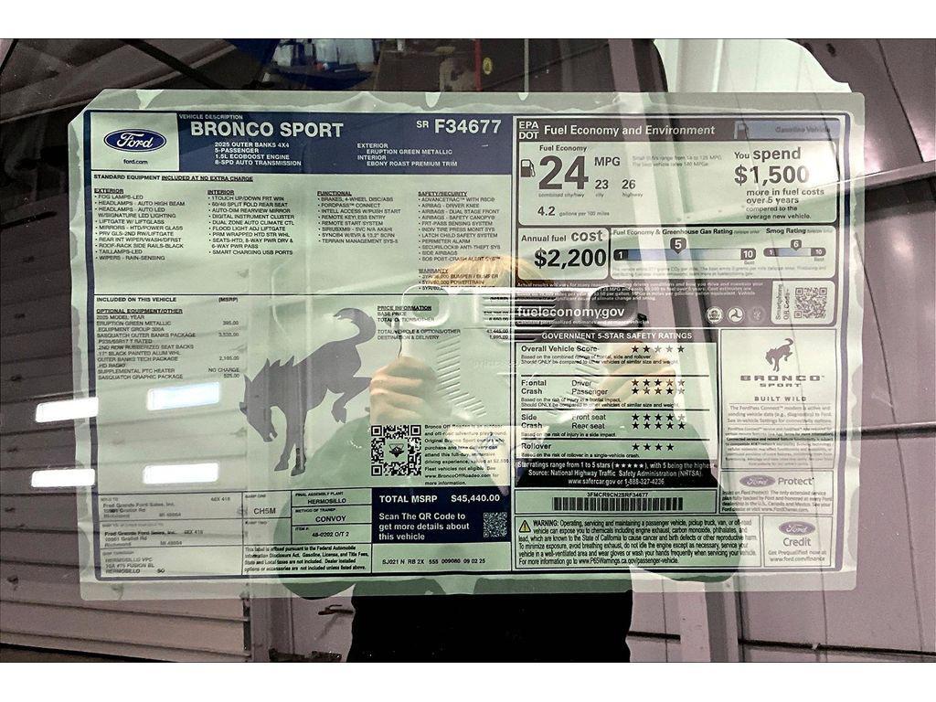 new 2025 Ford Bronco Sport car, priced at $43,318