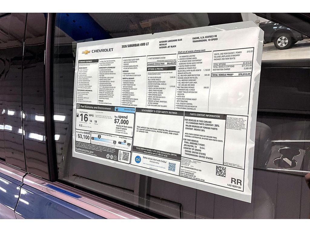 new 2026 Chevrolet Suburban car, priced at $76,895