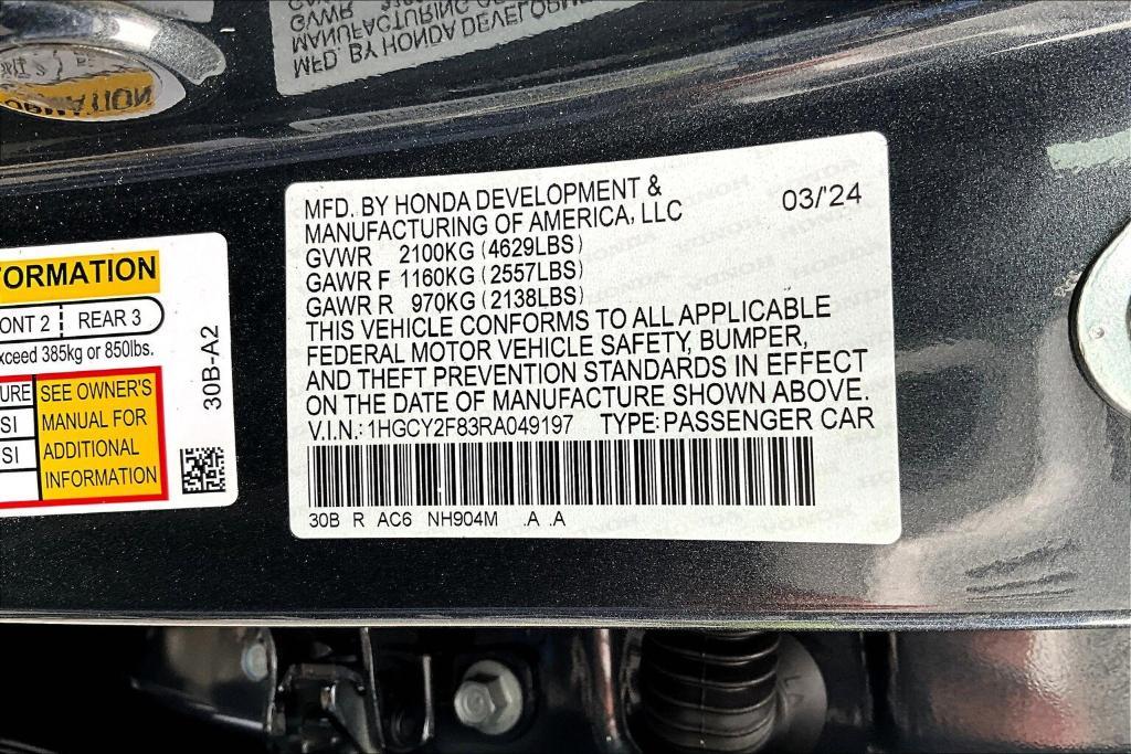 new 2024 Honda Accord Hybrid car, priced at $38,890