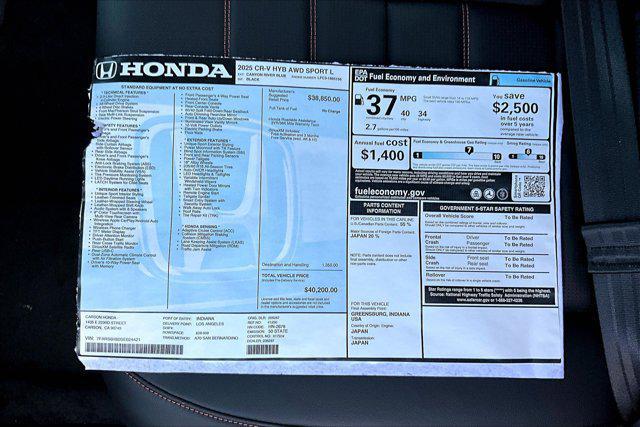 new 2025 Honda CR-V car, priced at $40,200