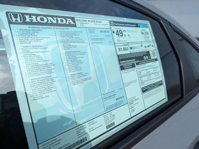 new 2025 Honda Civic Hybrid car, priced at $30,555