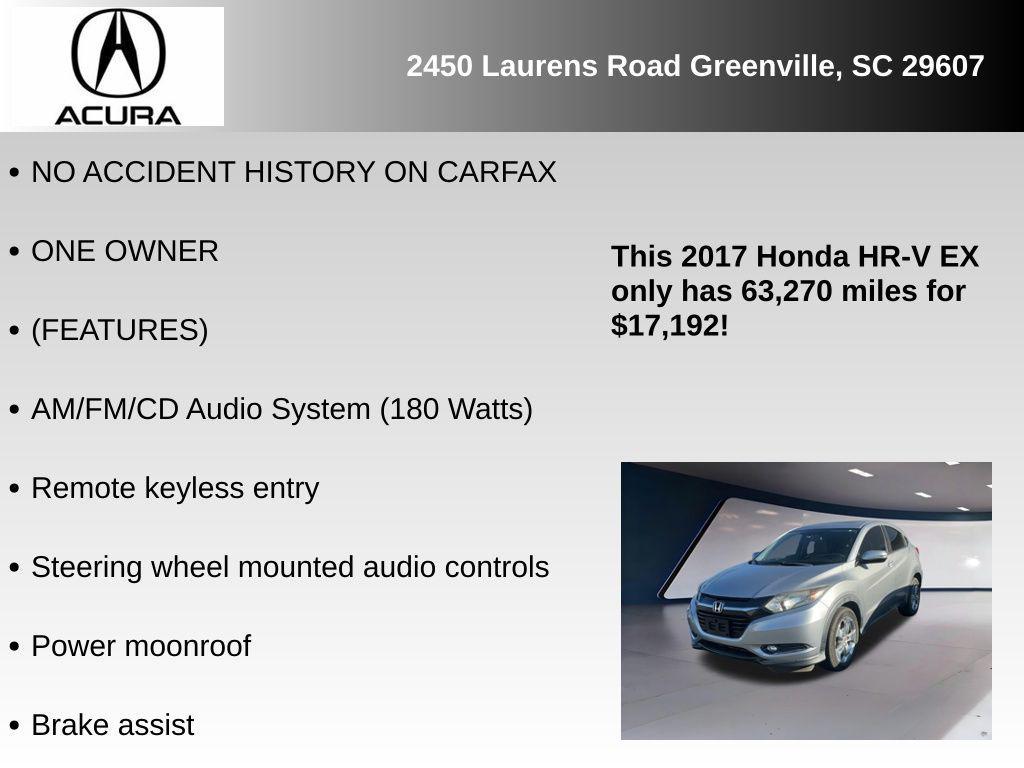 used 2017 Honda HR-V car, priced at $17,192