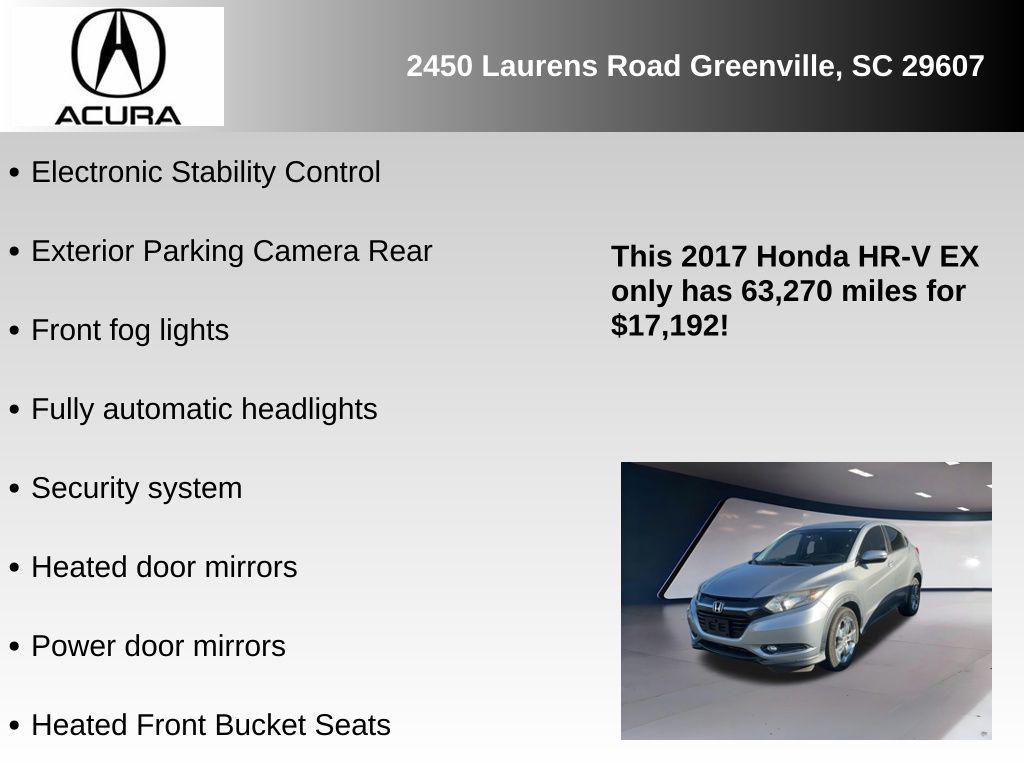 used 2017 Honda HR-V car, priced at $17,192