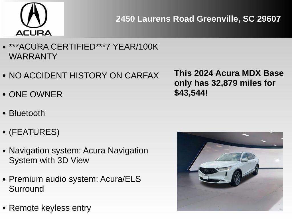 used 2024 Acura MDX car, priced at $43,544
