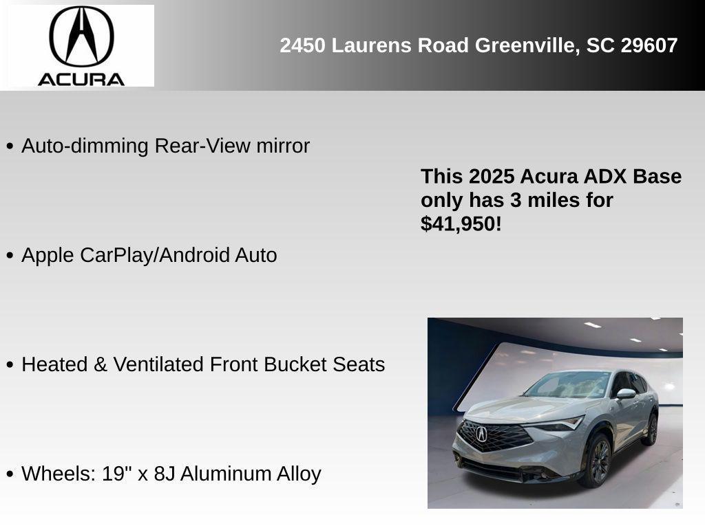 new 2025 Acura ADX car, priced at $41,950