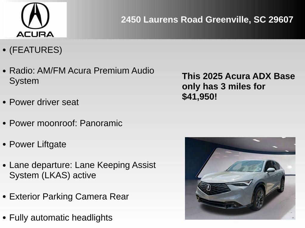 new 2025 Acura ADX car, priced at $41,950