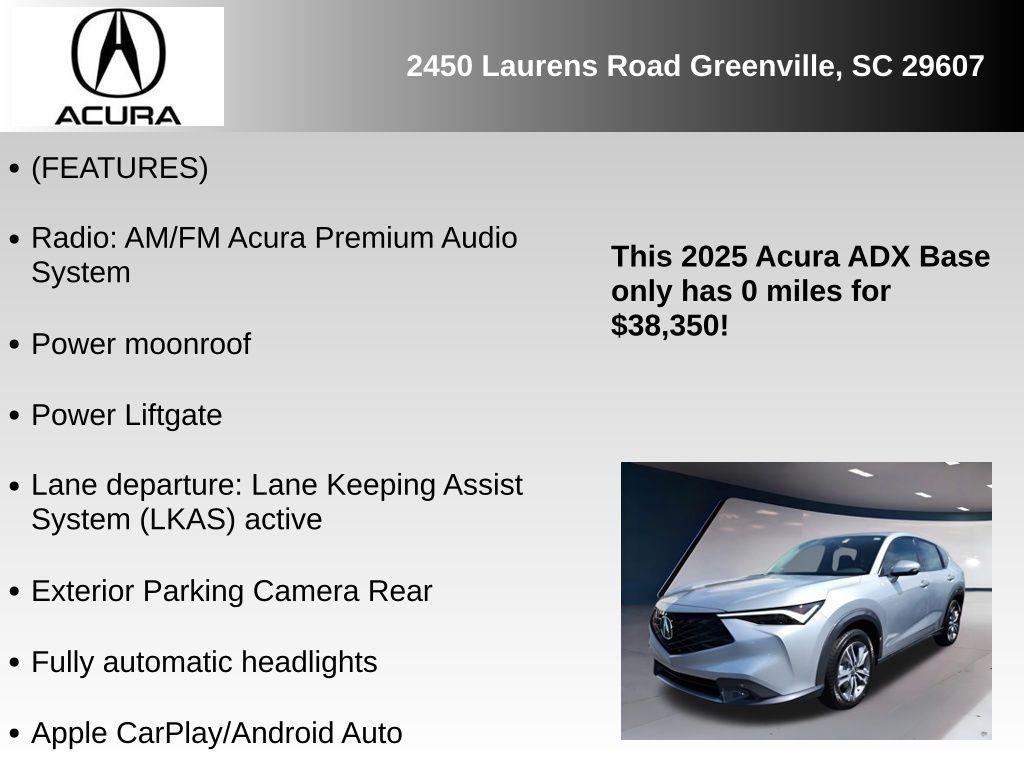 new 2025 Acura ADX car, priced at $38,350