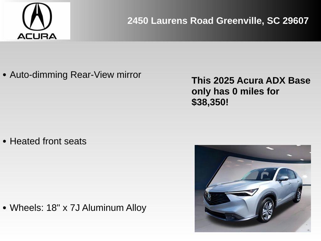 new 2025 Acura ADX car, priced at $38,350