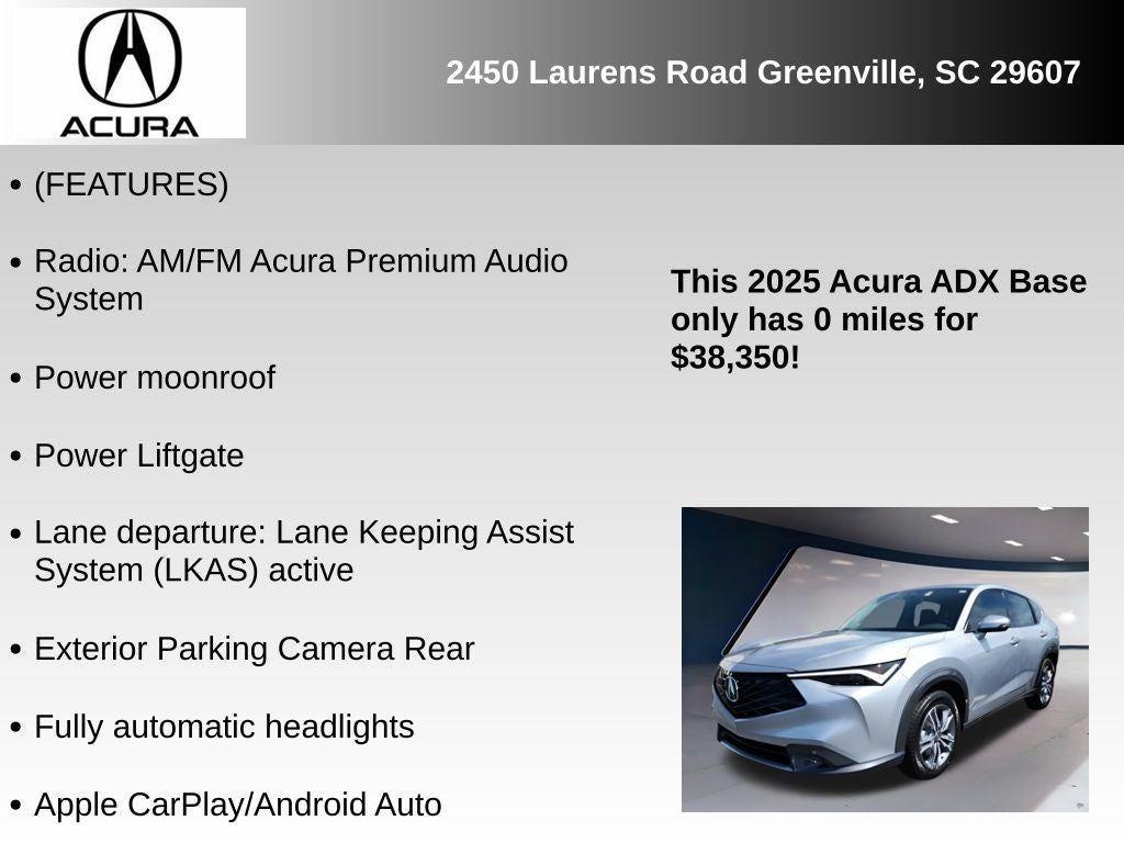 new 2025 Acura ADX car, priced at $37,350