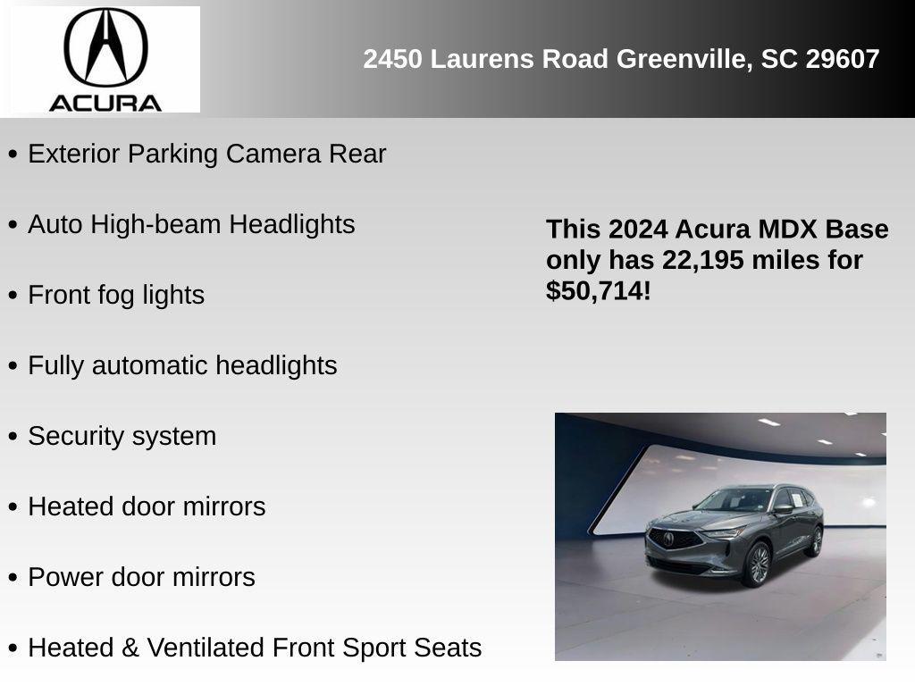 used 2024 Acura MDX car, priced at $49,894