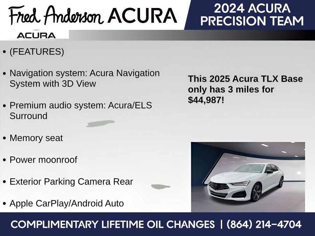 new 2025 Acura TLX car, priced at $44,987