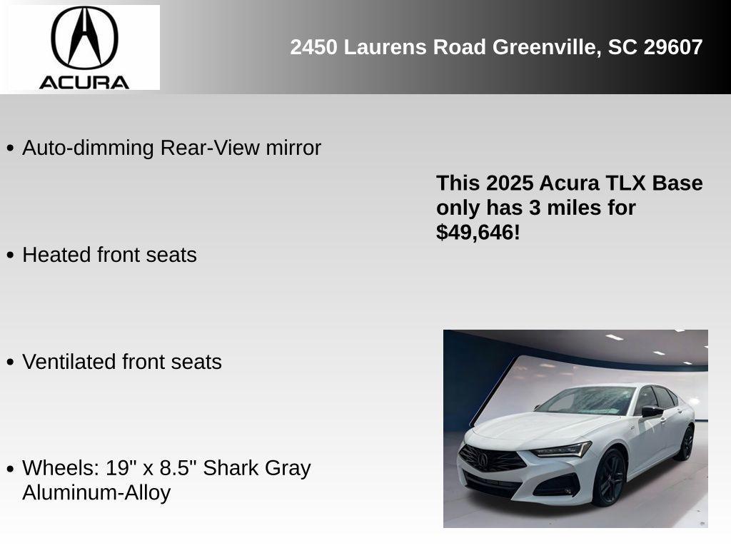 new 2025 Acura TLX car, priced at $49,646