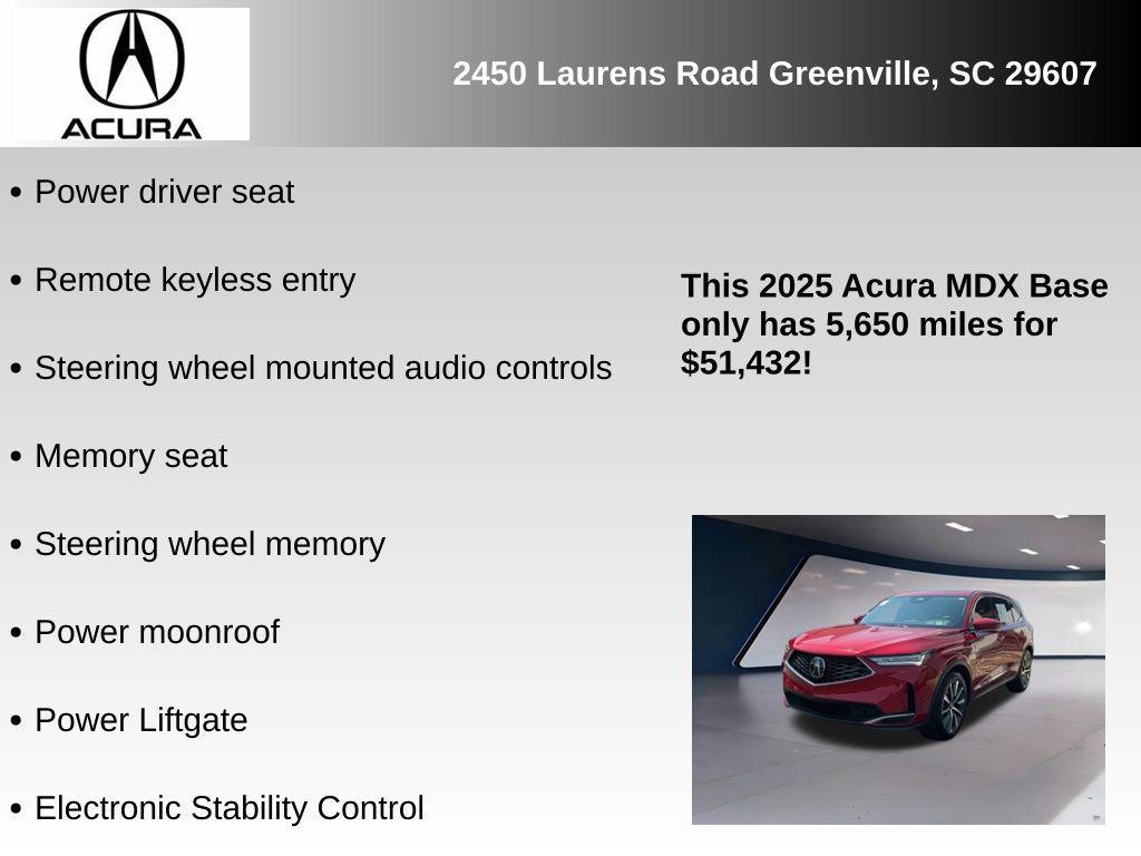 used 2025 Acura MDX car, priced at $51,432