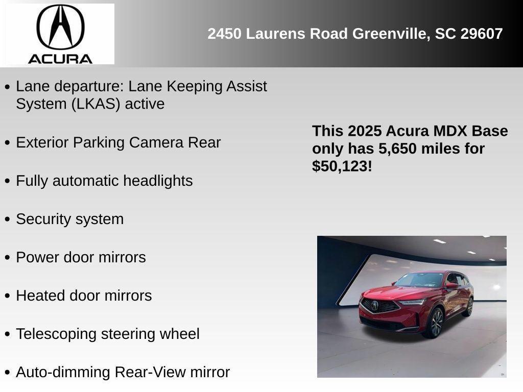 used 2025 Acura MDX car, priced at $49,895