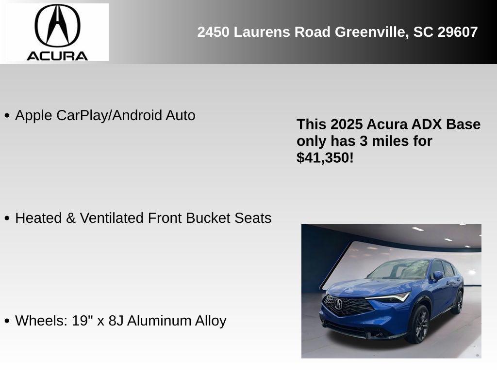 new 2025 Acura ADX car, priced at $41,350