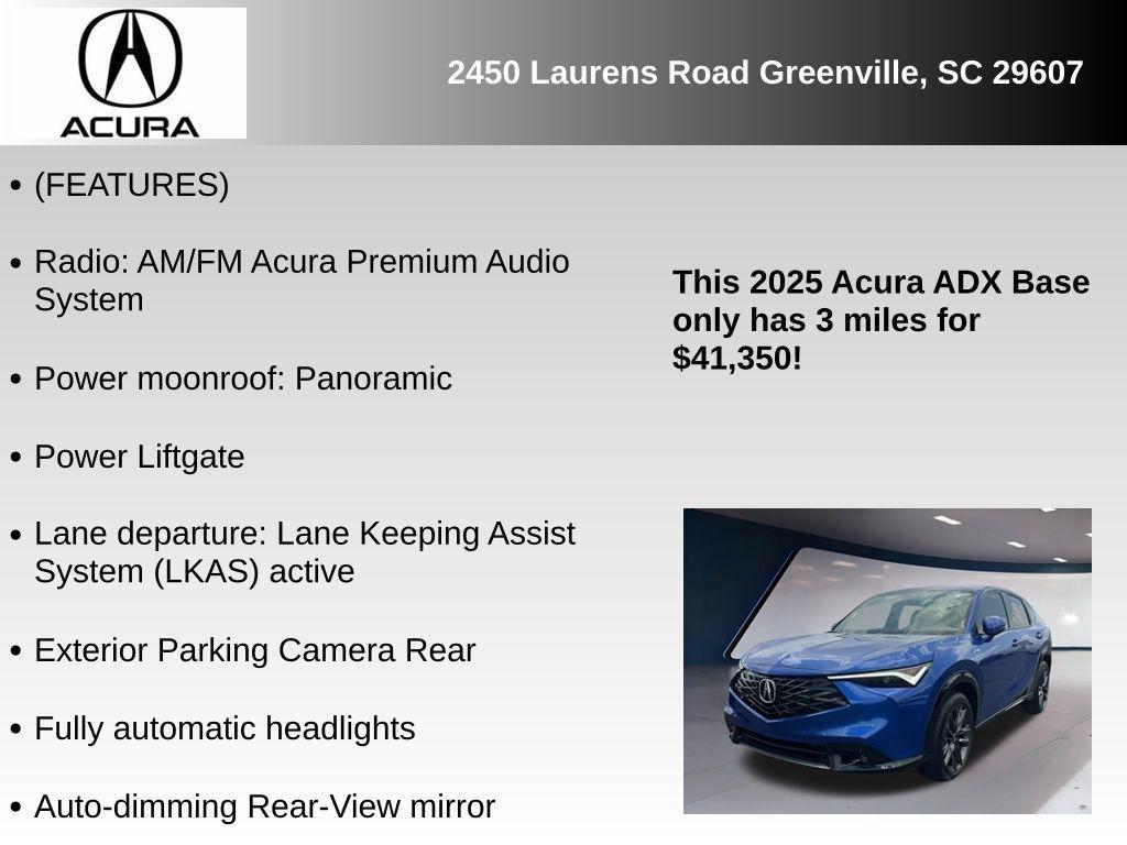 new 2025 Acura ADX car, priced at $41,350