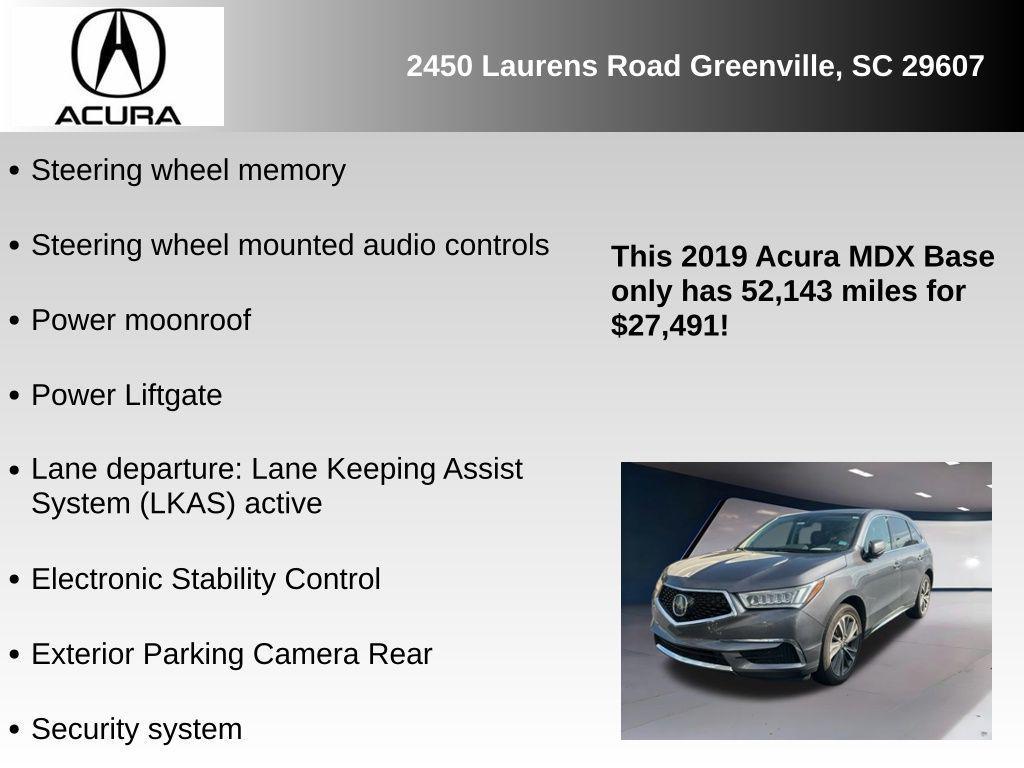 used 2019 Acura MDX car, priced at $27,491