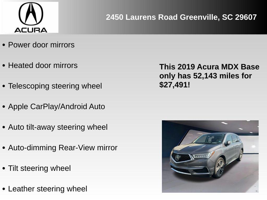 used 2019 Acura MDX car, priced at $27,491