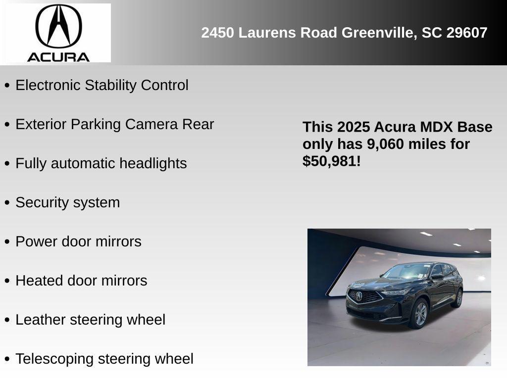 used 2025 Acura MDX car, priced at $50,981