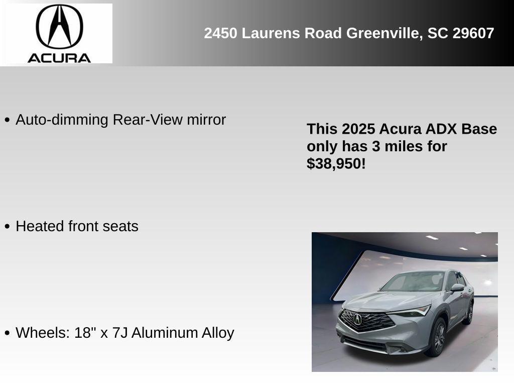 new 2025 Acura ADX car, priced at $38,950