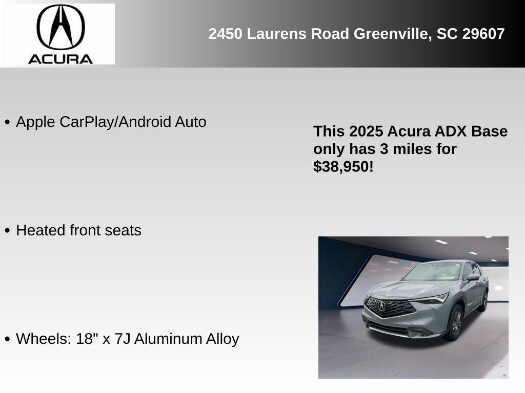 new 2025 Acura ADX car, priced at $37,950