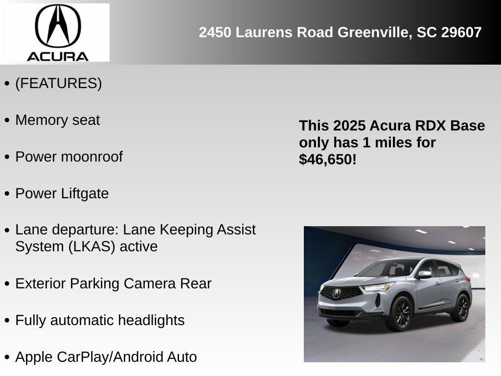 new 2025 Acura RDX car, priced at $46,650