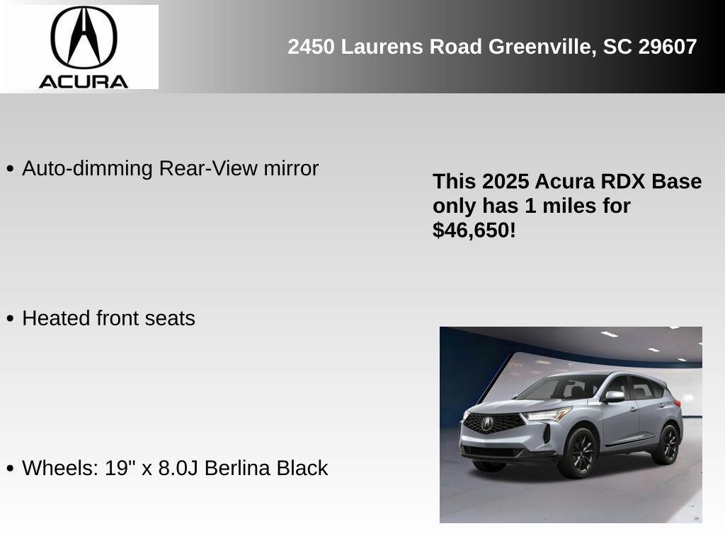 new 2025 Acura RDX car, priced at $46,650