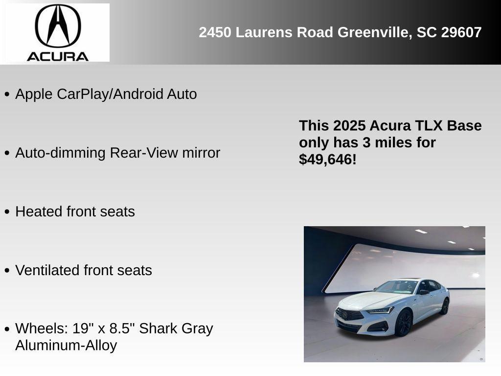 new 2025 Acura TLX car, priced at $49,646