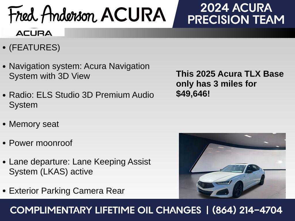 new 2025 Acura TLX car, priced at $49,646