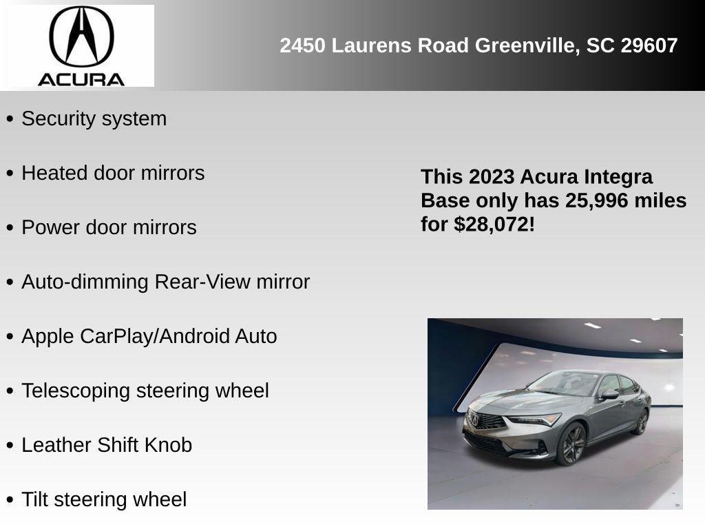 used 2023 Acura Integra car, priced at $27,373