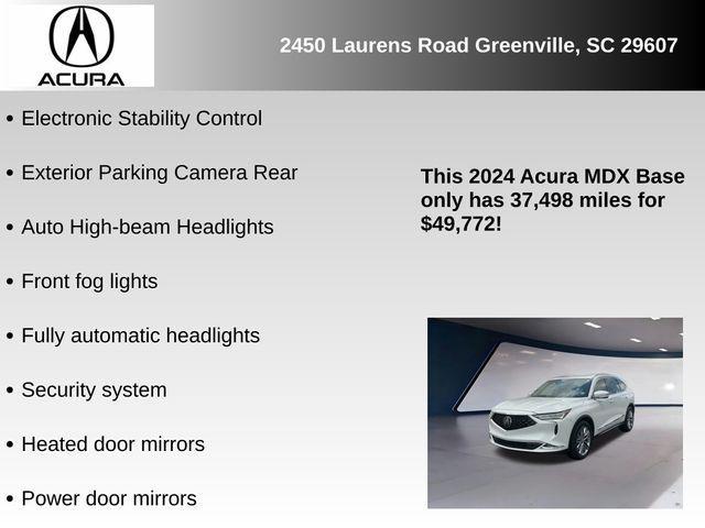 used 2024 Acura MDX car, priced at $49,772