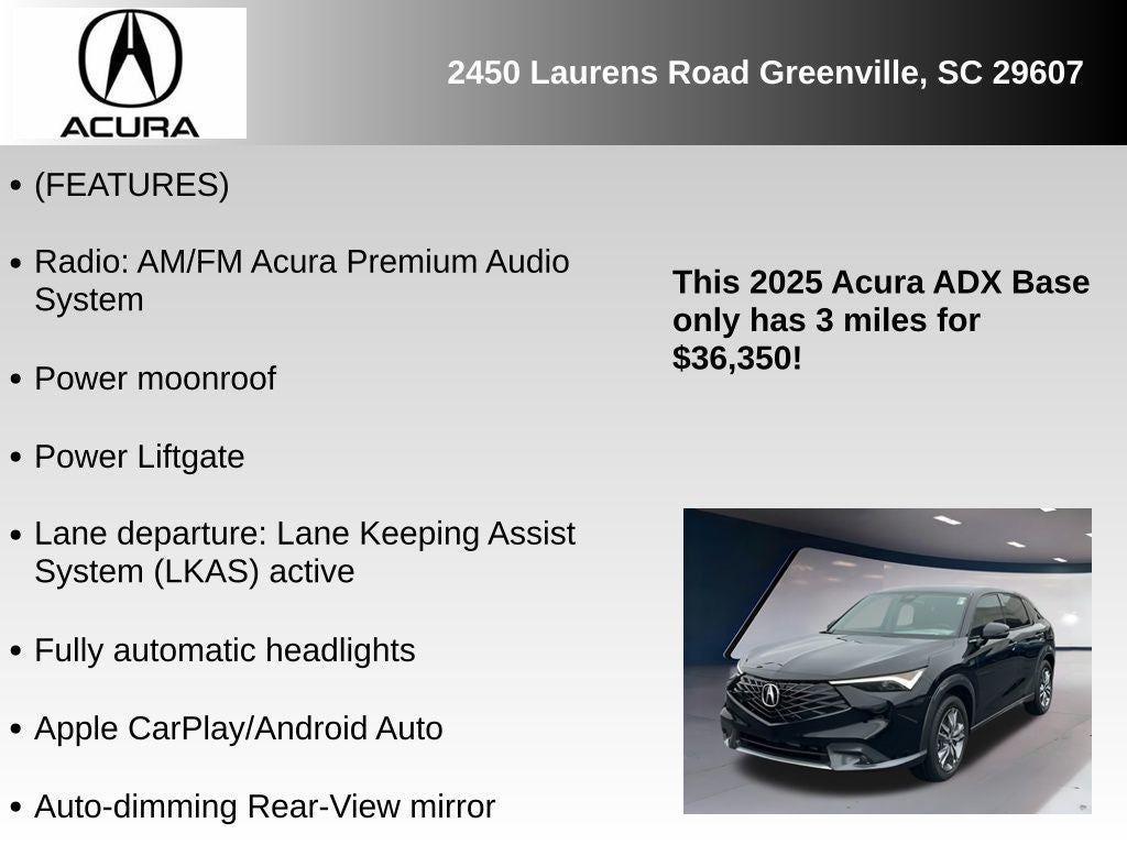 new 2025 Acura ADX car, priced at $35,350
