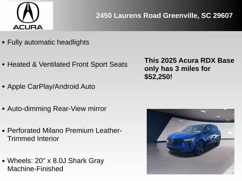 new 2025 Acura RDX car, priced at $52,250