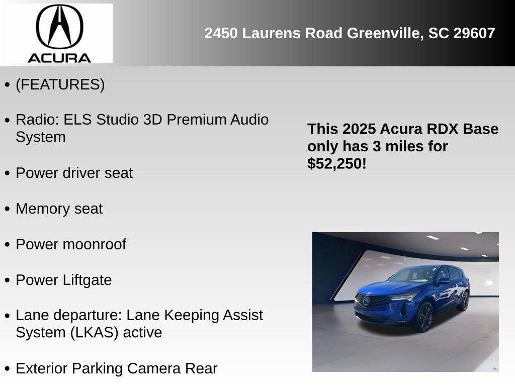 new 2025 Acura RDX car, priced at $52,250