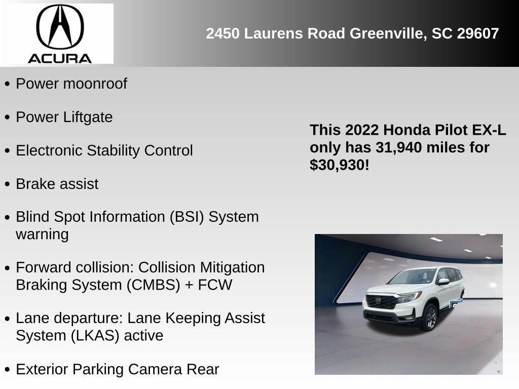 used 2022 Honda Pilot car, priced at $30,930