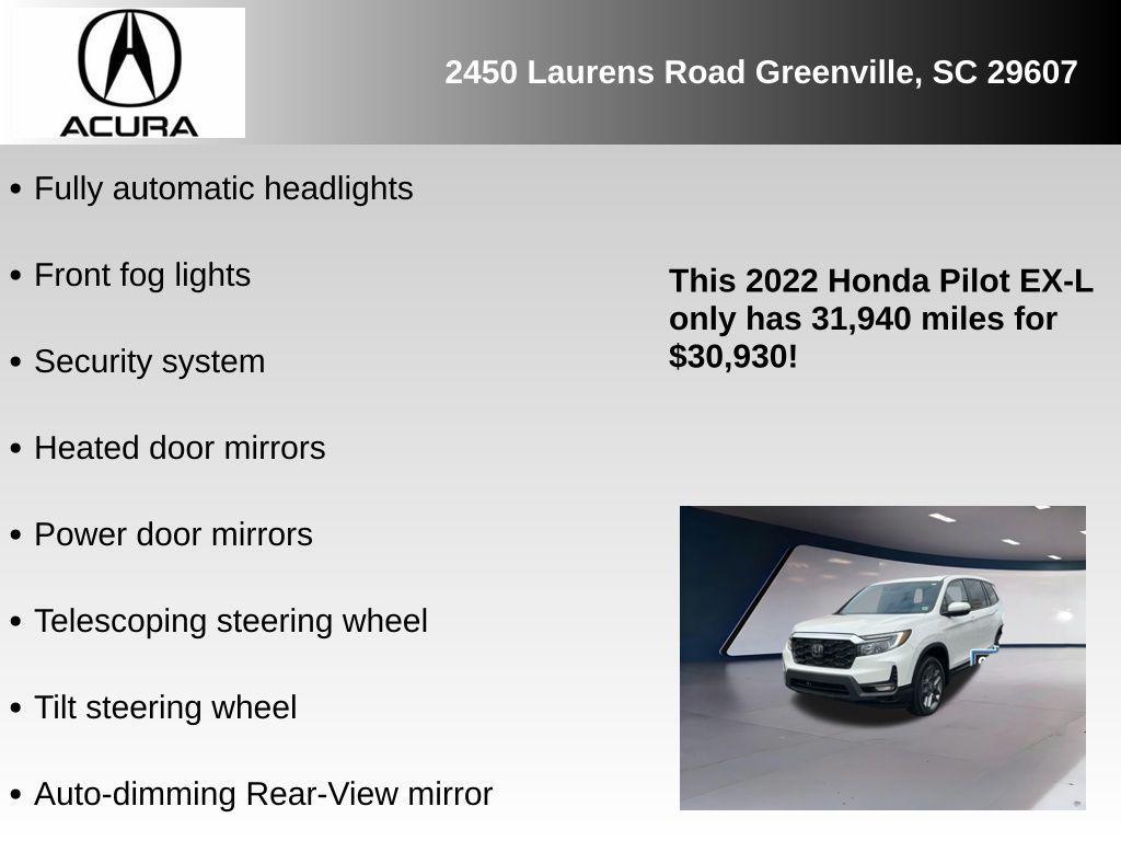 used 2022 Honda Pilot car, priced at $30,930