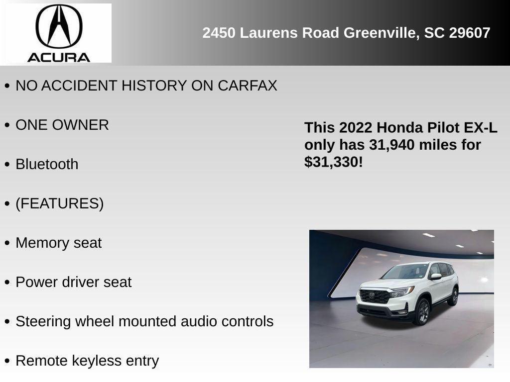 used 2022 Honda Pilot car, priced at $30,930