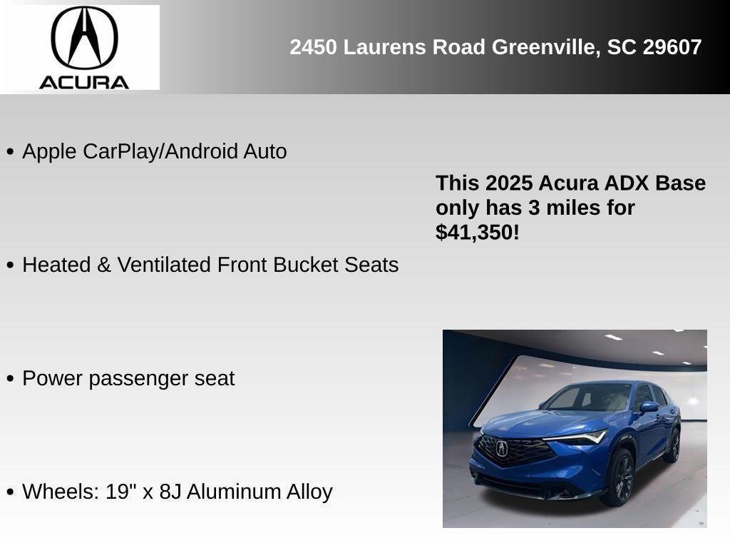new 2025 Acura ADX car, priced at $40,350