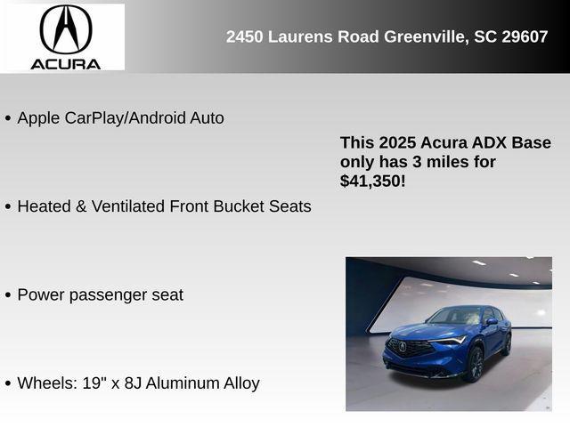 new 2025 Acura ADX car, priced at $41,350