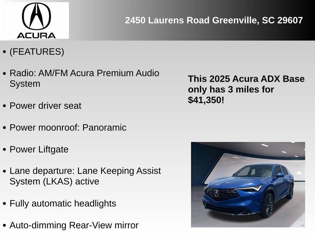 new 2025 Acura ADX car, priced at $41,350