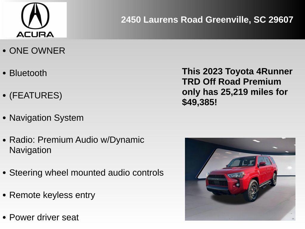 used 2023 Toyota 4Runner car, priced at $49,385
