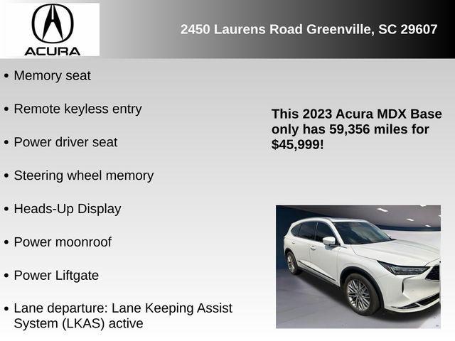used 2023 Acura MDX car, priced at $45,999